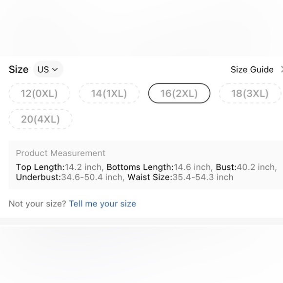 Shein Womens Two Piece Bathing Suit Bikini Size 16/2X - Picture 3 of 5